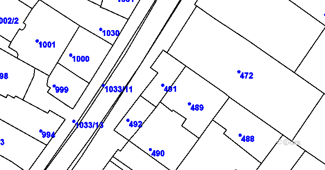 Parcela st. 491 v KÚ Svatobořice, Katastrální mapa