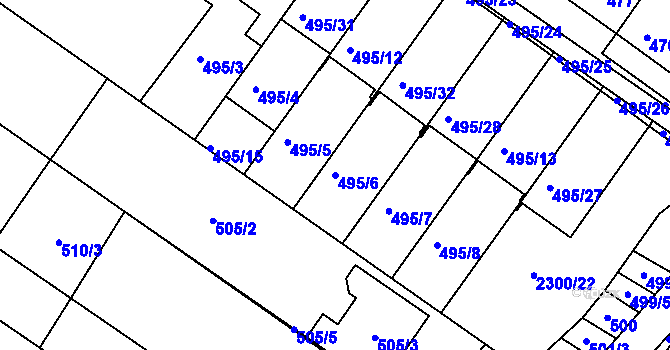 Parcela st. 495/6 v KÚ Svatobořice, Katastrální mapa
