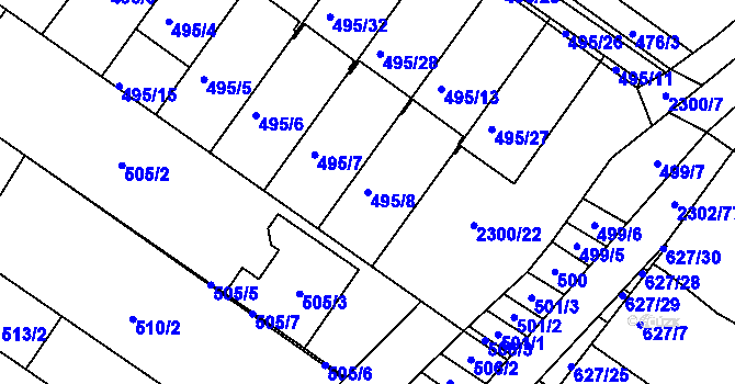 Parcela st. 495/8 v KÚ Svatobořice, Katastrální mapa