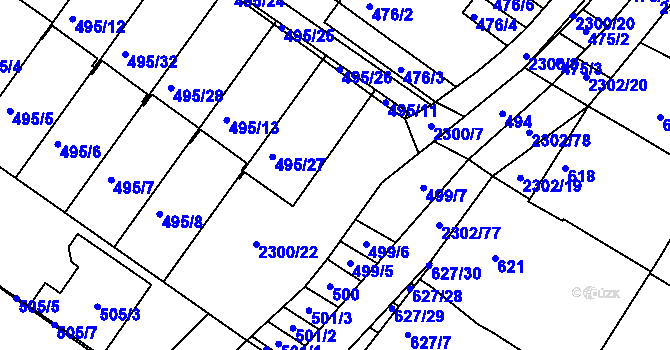 Parcela st. 495/10 v KÚ Svatobořice, Katastrální mapa