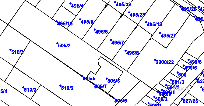Parcela st. 495/18 v KÚ Svatobořice, Katastrální mapa