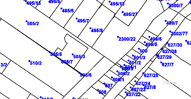 Parcela st. 495/20 v KÚ Svatobořice, Katastrální mapa