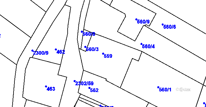 Parcela st. 559 v KÚ Svatobořice, Katastrální mapa