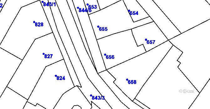 Parcela st. 656 v KÚ Svatobořice, Katastrální mapa
