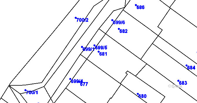 Parcela st. 681 v KÚ Svatobořice, Katastrální mapa