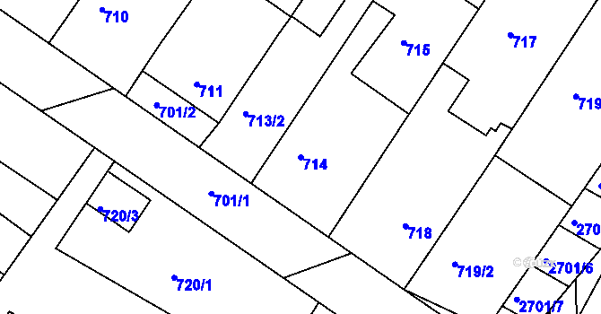Parcela st. 714 v KÚ Svatobořice, Katastrální mapa