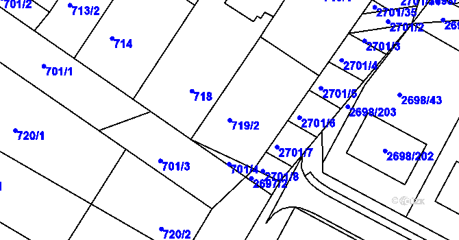 Parcela st. 719/2 v KÚ Svatobořice, Katastrální mapa