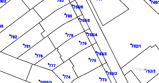 Parcela st. 776 v KÚ Svatobořice, Katastrální mapa