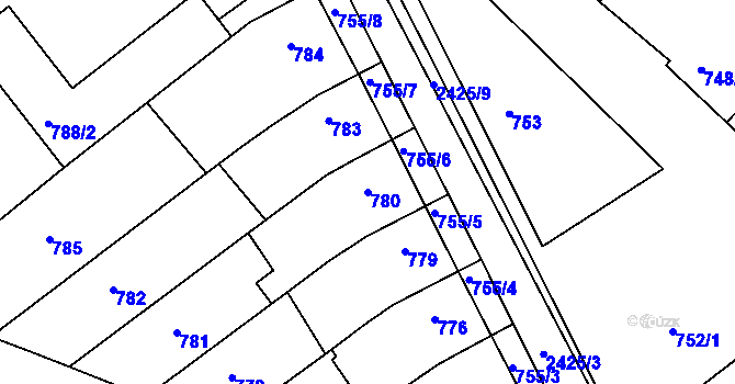 Parcela st. 780 v KÚ Svatobořice, Katastrální mapa