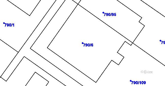 Parcela st. 790/6 v KÚ Svatobořice, Katastrální mapa