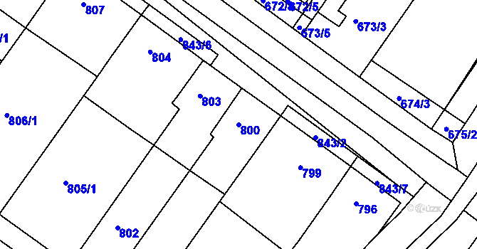 Parcela st. 800 v KÚ Svatobořice, Katastrální mapa