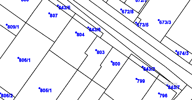 Parcela st. 803 v KÚ Svatobořice, Katastrální mapa