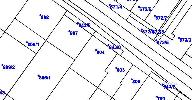 Parcela st. 804 v KÚ Svatobořice, Katastrální mapa