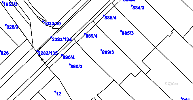 Parcela st. 889 v KÚ Svatobořice, Katastrální mapa