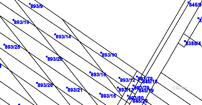 Parcela st. 893/10 v KÚ Svatobořice, Katastrální mapa