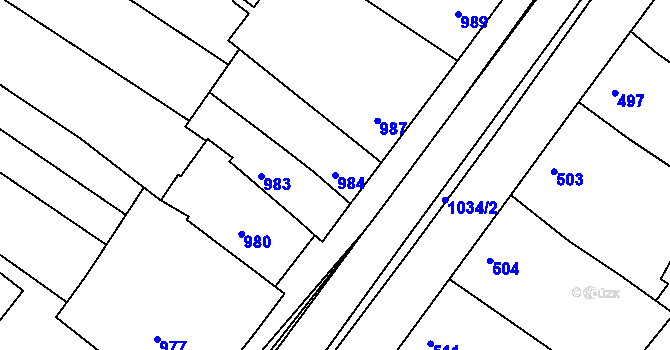 Parcela st. 984 v KÚ Svatobořice, Katastrální mapa