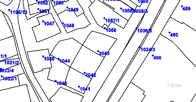 Parcela st. 1043 v KÚ Svatobořice, Katastrální mapa