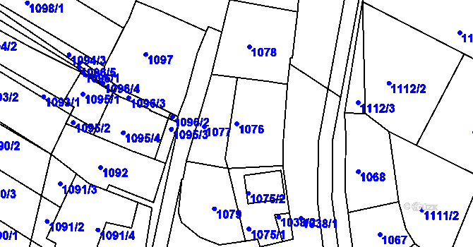 Parcela st. 1076 v KÚ Svatobořice, Katastrální mapa