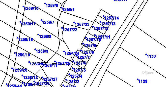Parcela st. 1257/9 v KÚ Svatobořice, Katastrální mapa