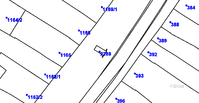 Parcela st. 2288 v KÚ Svatobořice, Katastrální mapa