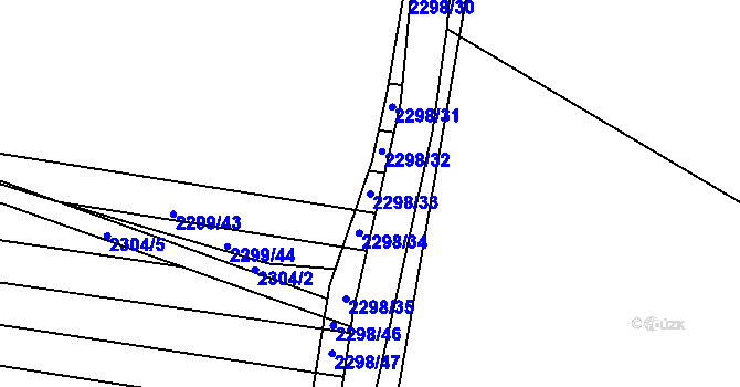 Parcela st. 2298/33 v KÚ Svatobořice, Katastrální mapa