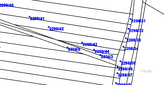 Parcela st. 2299/43 v KÚ Svatobořice, Katastrální mapa
