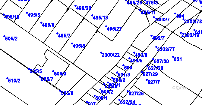 Parcela st. 2300/22 v KÚ Svatobořice, Katastrální mapa
