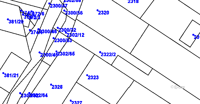 Parcela st. 2322/2 v KÚ Svatobořice, Katastrální mapa