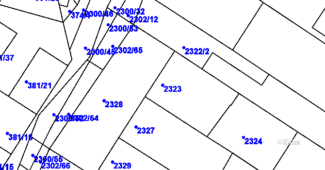 Parcela st. 2323 v KÚ Svatobořice, Katastrální mapa