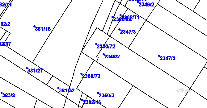 Parcela st. 2348/2 v KÚ Svatobořice, Katastrální mapa