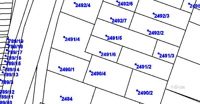 Parcela st. 2491/6 v KÚ Svatobořice, Katastrální mapa