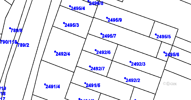 Parcela st. 2492/6 v KÚ Svatobořice, Katastrální mapa