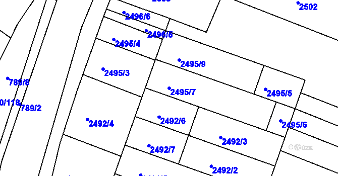 Parcela st. 2495/7 v KÚ Svatobořice, Katastrální mapa