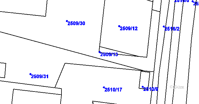 Parcela st. 2509/13 v KÚ Svatobořice, Katastrální mapa