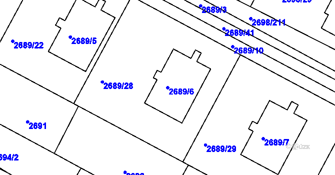 Parcela st. 2689/6 v KÚ Svatobořice, Katastrální mapa