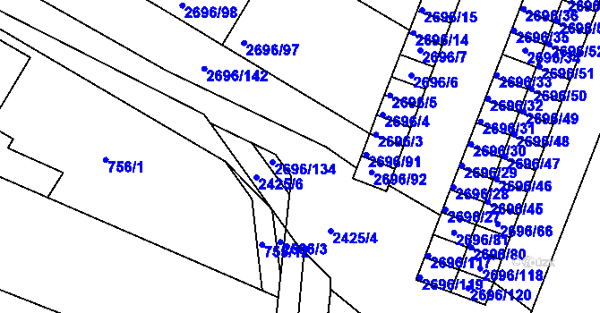 Parcela st. 2696/1 v KÚ Svatobořice, Katastrální mapa