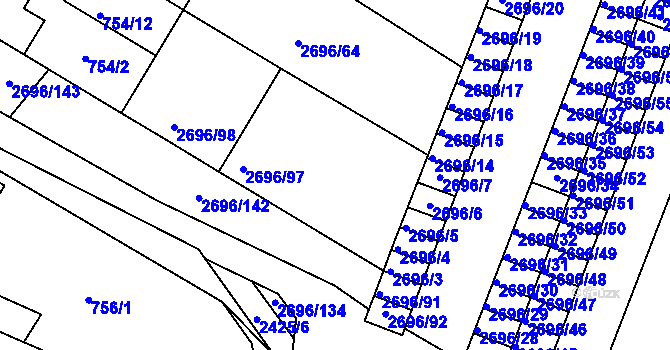 Parcela st. 2696/2 v KÚ Svatobořice, Katastrální mapa