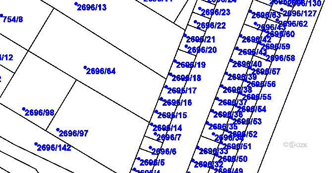 Parcela st. 2696/17 v KÚ Svatobořice, Katastrální mapa