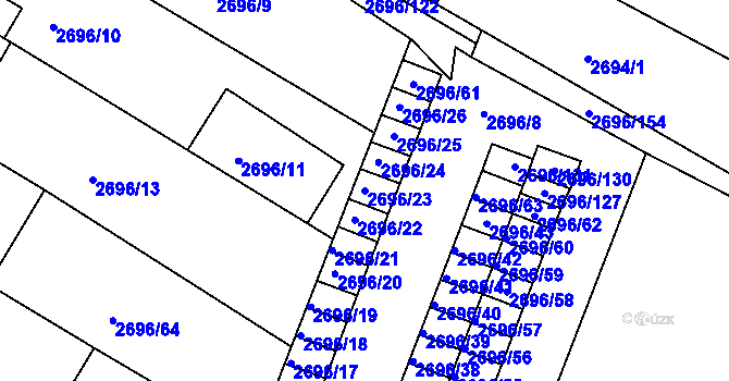 Parcela st. 2696/23 v KÚ Svatobořice, Katastrální mapa