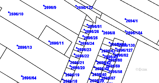 Parcela st. 2696/24 v KÚ Svatobořice, Katastrální mapa