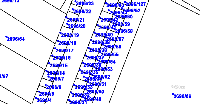 Parcela st. 2696/55 v KÚ Svatobořice, Katastrální mapa