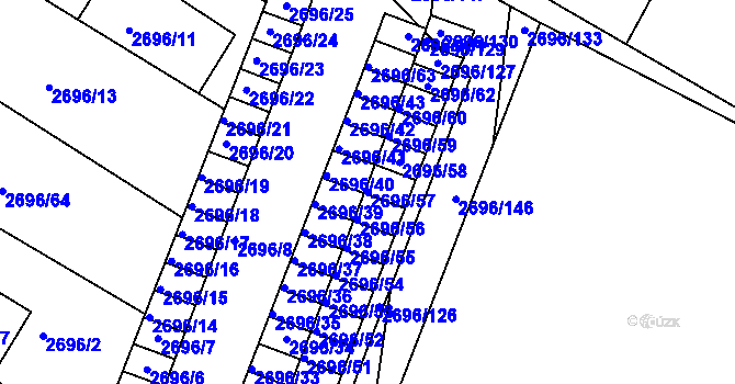 Parcela st. 2696/57 v KÚ Svatobořice, Katastrální mapa