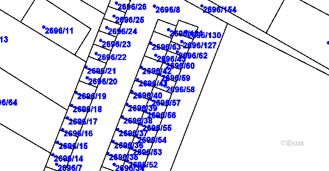 Parcela st. 2696/58 v KÚ Svatobořice, Katastrální mapa