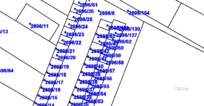 Parcela st. 2696/59 v KÚ Svatobořice, Katastrální mapa