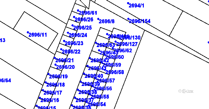 Parcela st. 2696/60 v KÚ Svatobořice, Katastrální mapa