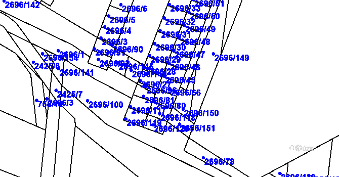 Parcela st. 2696/66 v KÚ Svatobořice, Katastrální mapa