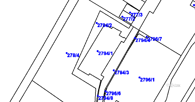 Parcela st. 2794/1 v KÚ Svatobořice, Katastrální mapa