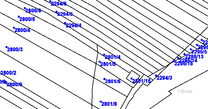 Parcela st. 2801/4 v KÚ Svatobořice, Katastrální mapa