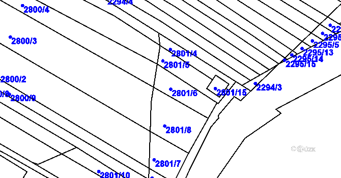 Parcela st. 2801/6 v KÚ Svatobořice, Katastrální mapa