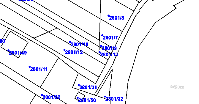 Parcela st. 2801/13 v KÚ Svatobořice, Katastrální mapa